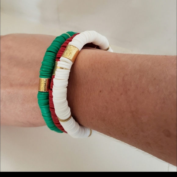 Holiday Vinyl Disc Bracelet Stack - Picture 2 of 6